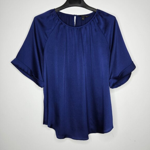 Banana Republic Cobalt Blue Short-Sleeve Blouse – Size M - Picture 1 of 6